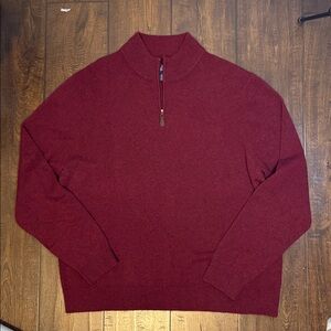 Buttoned Down 100% Cashmere Men's Quarter-Zip Sweater 3XL